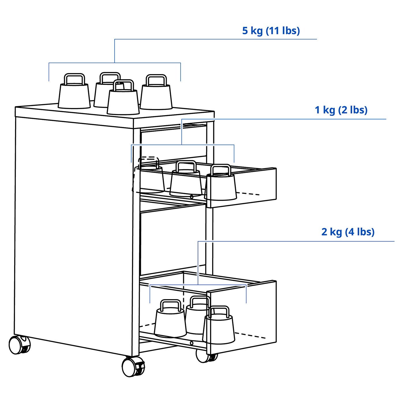 картинка Тумба IKEA Micke, 35х75 см, белый от магазина Одежда+
