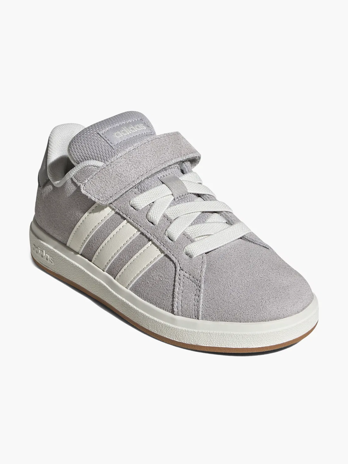 картинка Детские полуботинки на шнуровке и липучке Adidas, серый от магазина Одежда+