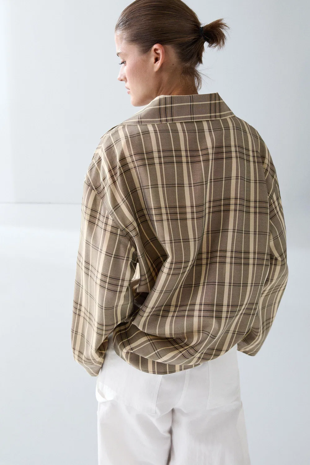 картинка Рубашка-поло Massimo Dutti Oversize Check, серый от магазина Одежда+