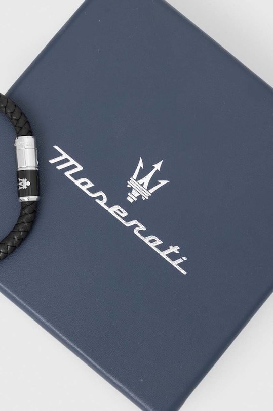 картинка Кожаный браслет Maserati, черный от магазина Одежда+