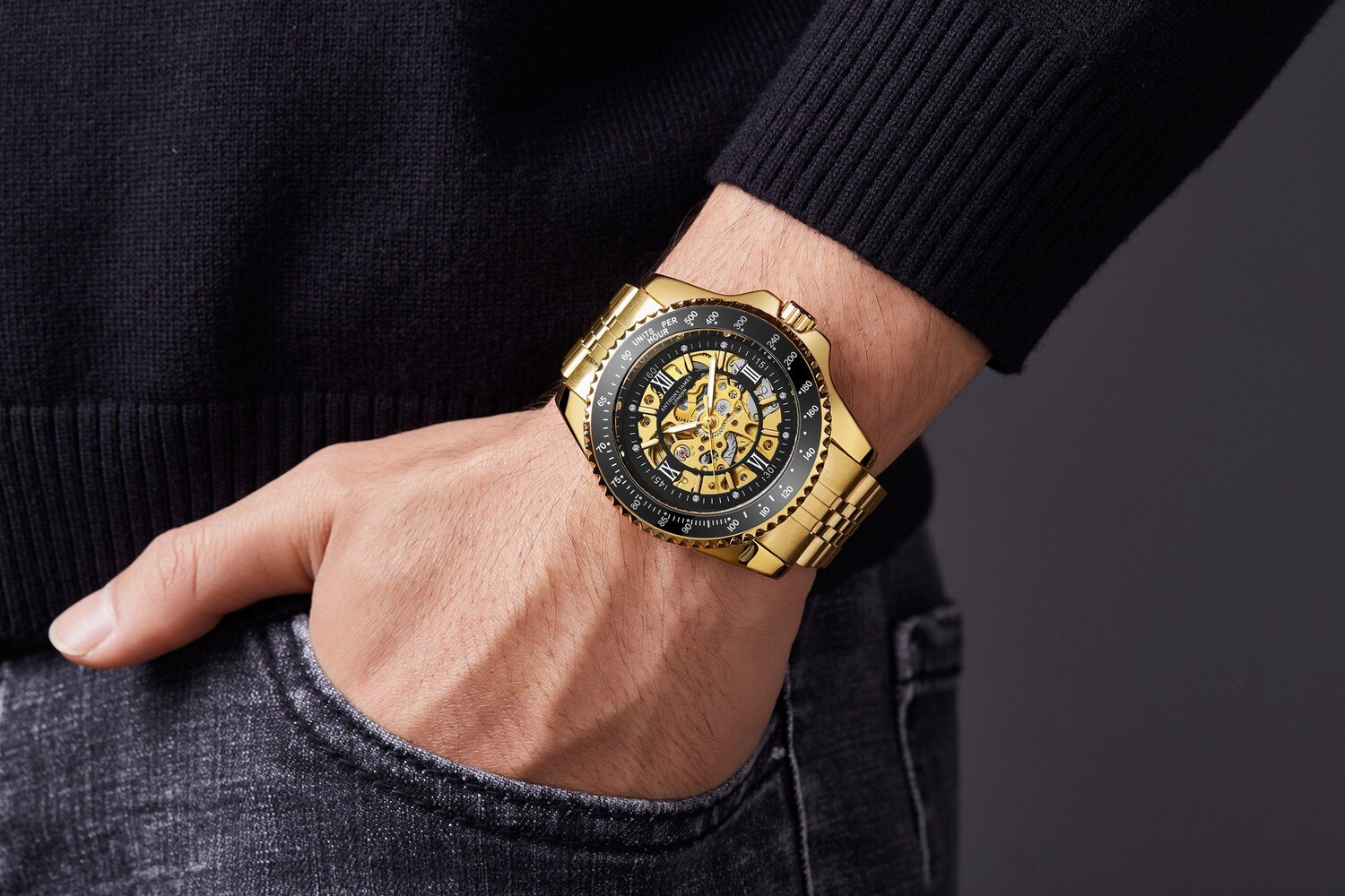 картинка Автоматические спортивные часы Anthony James Limited Edition с тахометром от магазина Одежда+