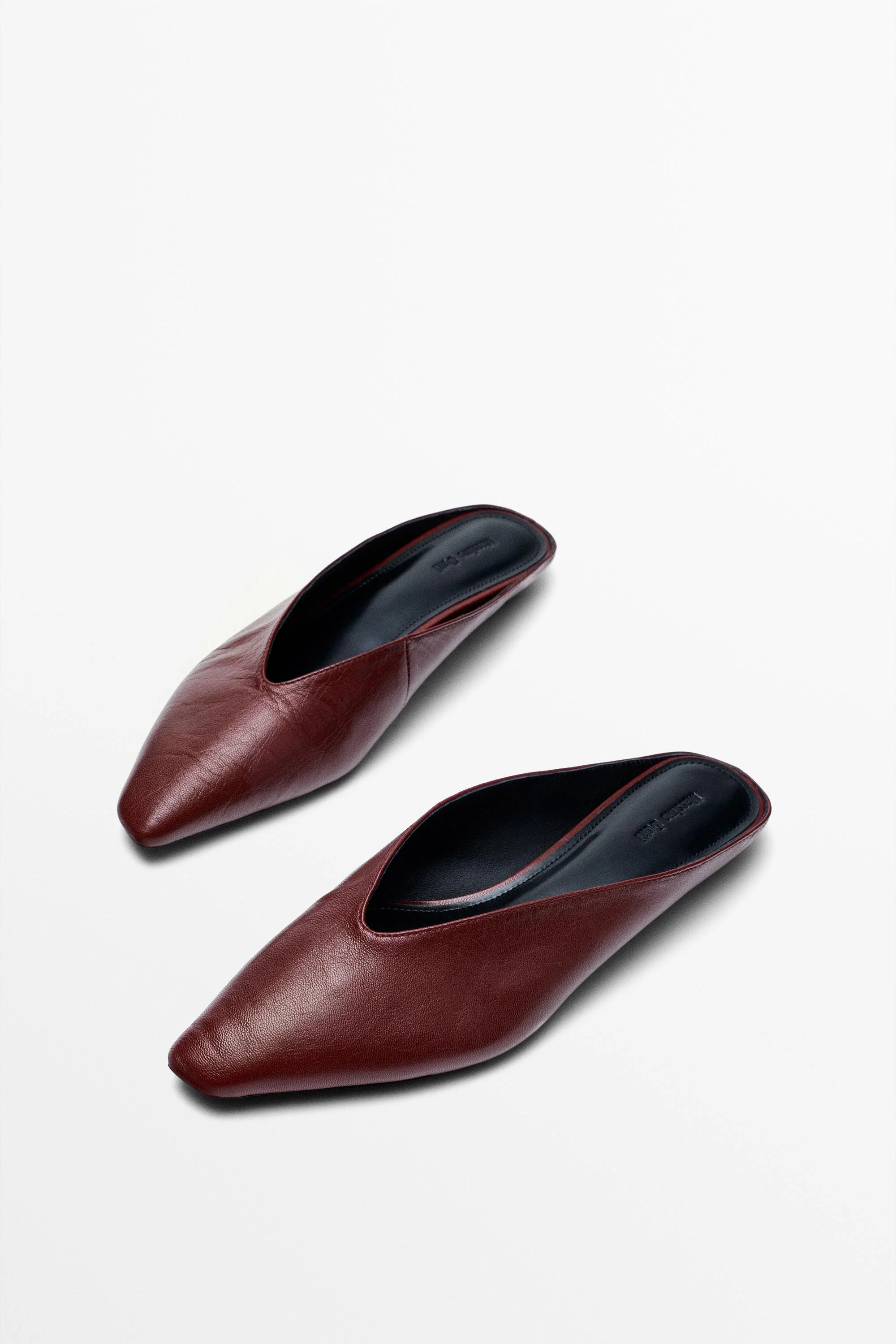 картинка Мюли женские Massimo Dutti Soft Leather, бордовый от магазина Одежда+