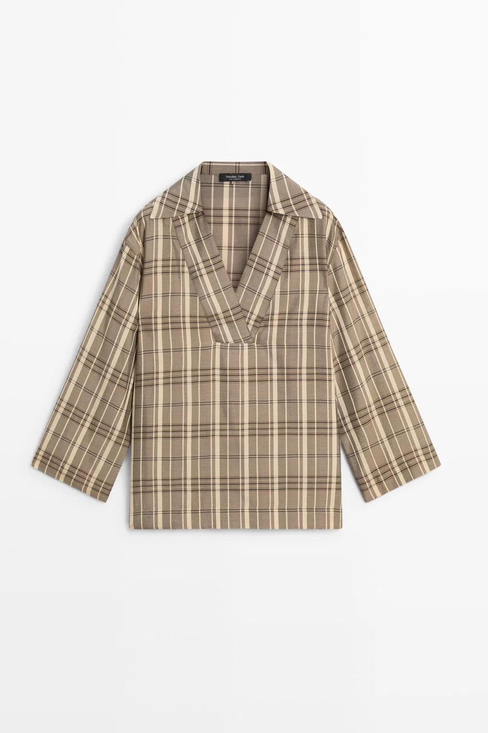 картинка Рубашка-поло Massimo Dutti Oversize Check, серый от магазина Одежда+