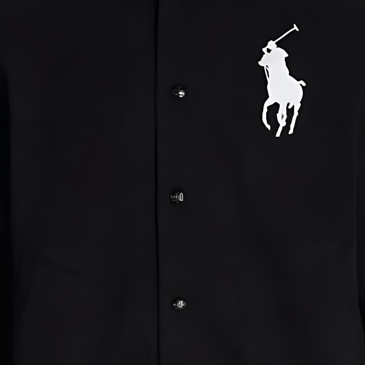 картинка Вышитая пони бейсбольная куртка Ralph Lauren, черная от магазина Одежда+