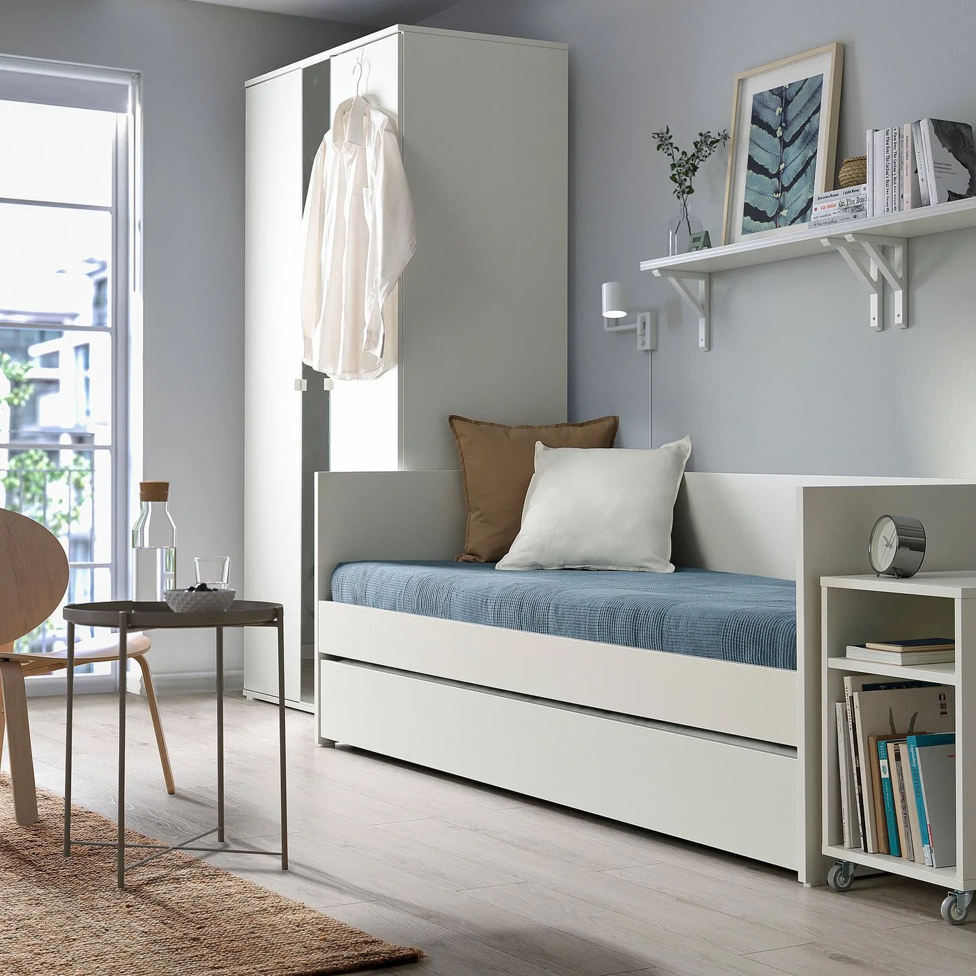 картинка Выдвижная кровать IKEA VIHALS, 80x200 см, белый от магазина Одежда+