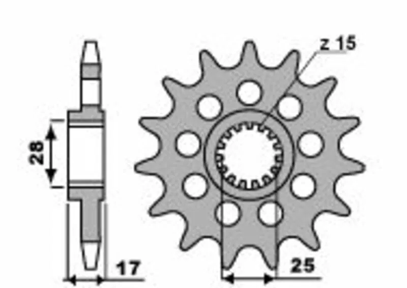картинка Передняя звезда PBR Stahlstandard-Frontzahnrad 16 зубьев 520 от магазина Одежда+