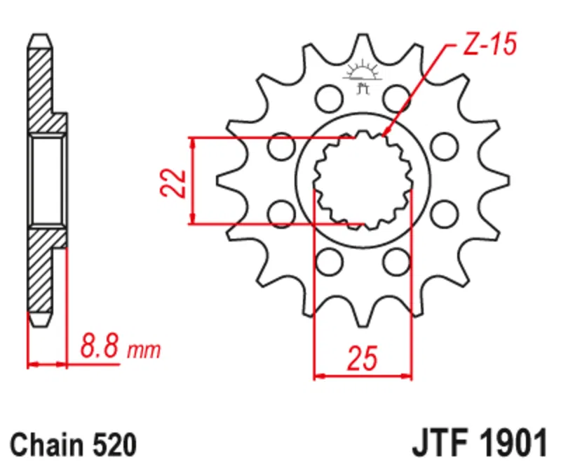 картинка Передняя звезда JT SPROCKETS 520 13 зубьев от магазина Одежда+