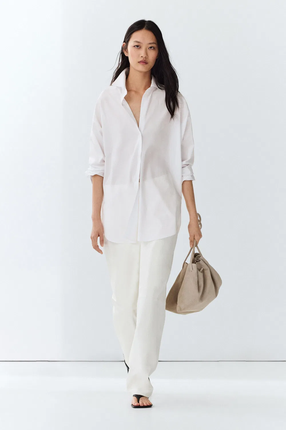 картинка Рубашка Massimo Dutti 100% Cotton Poplin, белый от магазина Одежда+