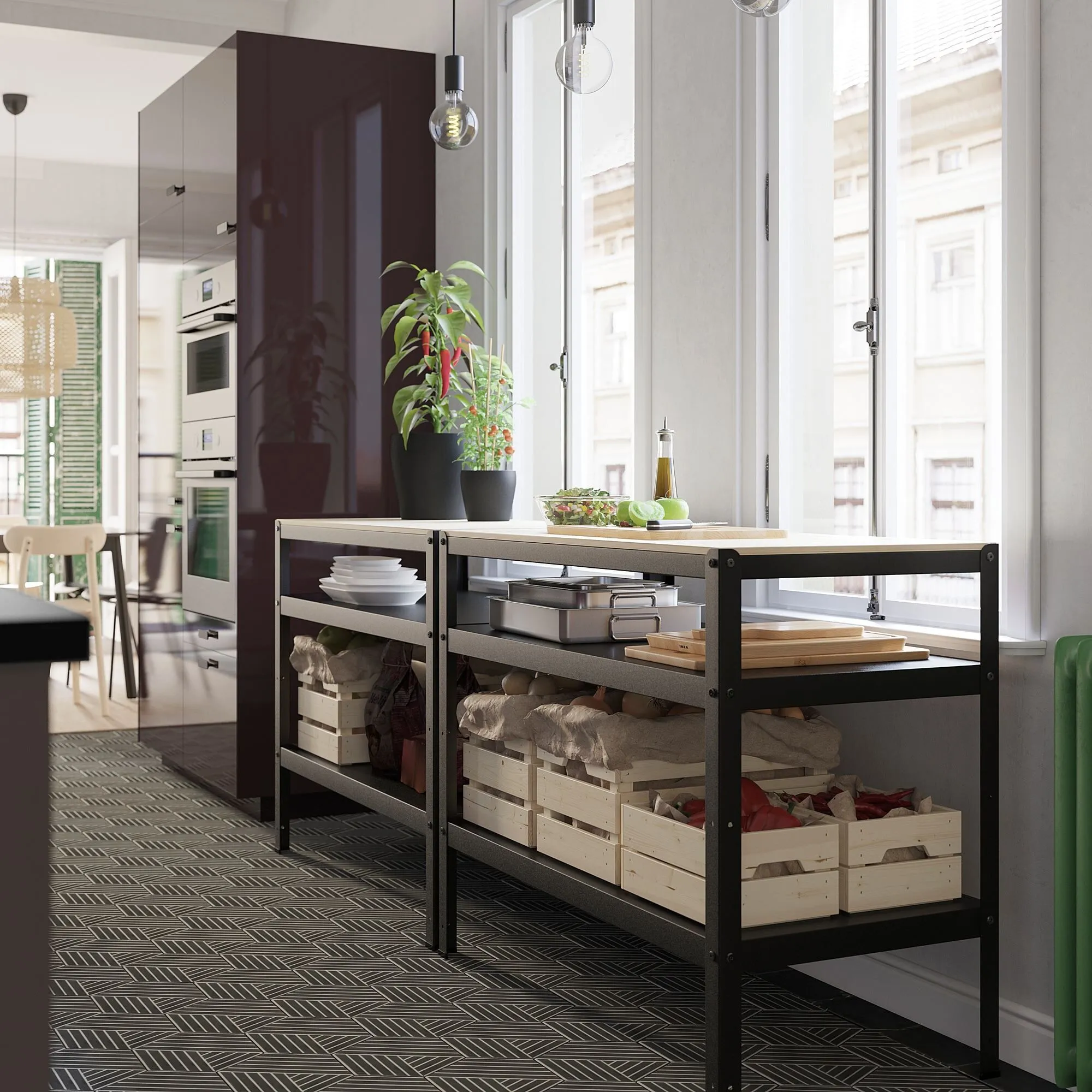 картинка Верстак, черный, 110x55 см, BROR IKEA от магазина Одежда+
