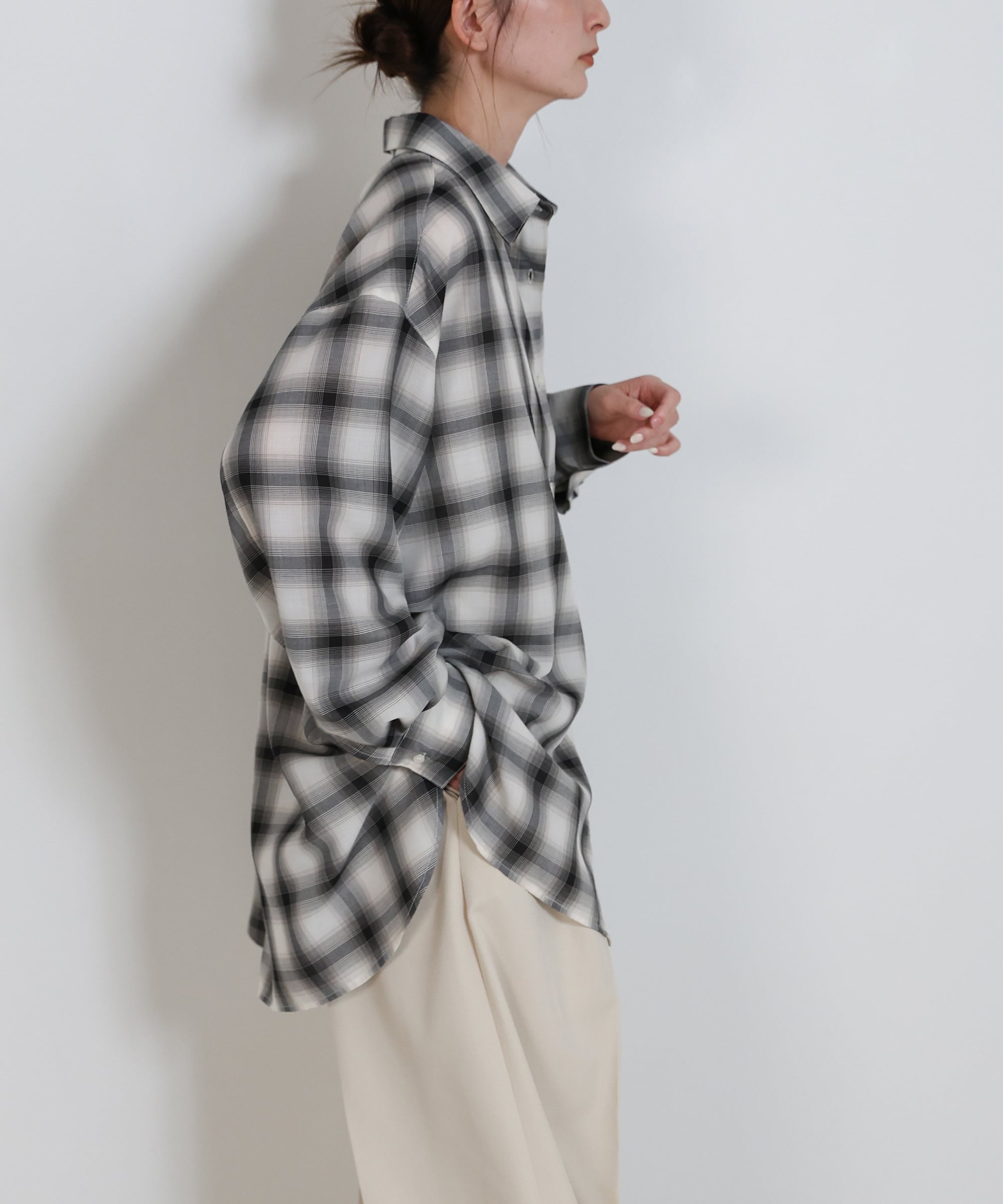 картинка Прозрачная рубашка в клетку Select Moca, Off-white - 110 от магазина Одежда+