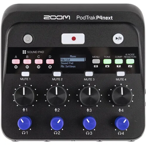 картинка Портативный многоканальный рекордер подкастов Zoom PodTrak P4next от магазина Одежда+