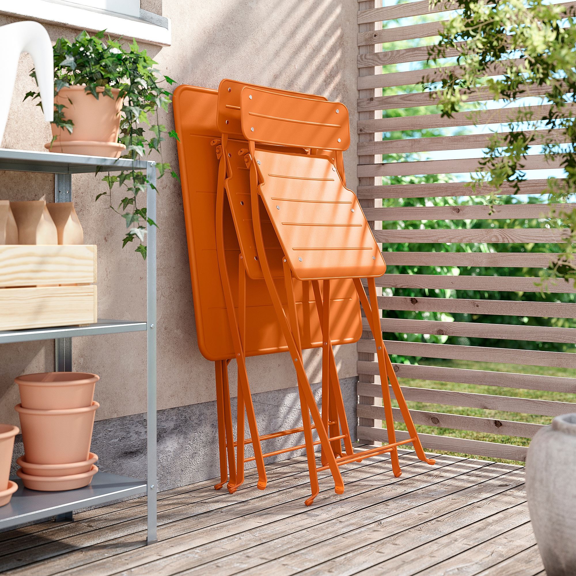 картинка Складной стол SUNDSÖ IKEA, 65x65, оранжевый от магазина Одежда+