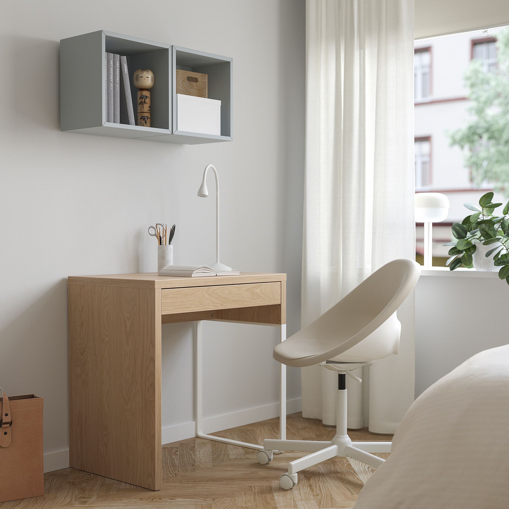 картинка Письменный стол IKEA MICKE, 73x50 см, беленый дуб от магазина Одежда+
