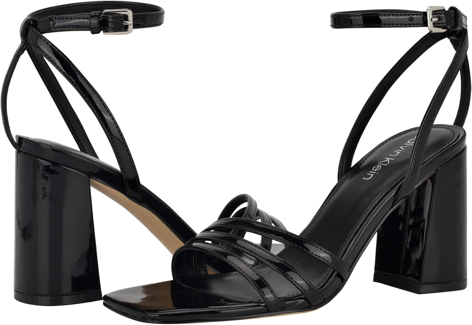 картинка Женские босоножки на каблуке Calvin Klein Quiva, Black Patent 001 от магазина Одежда+