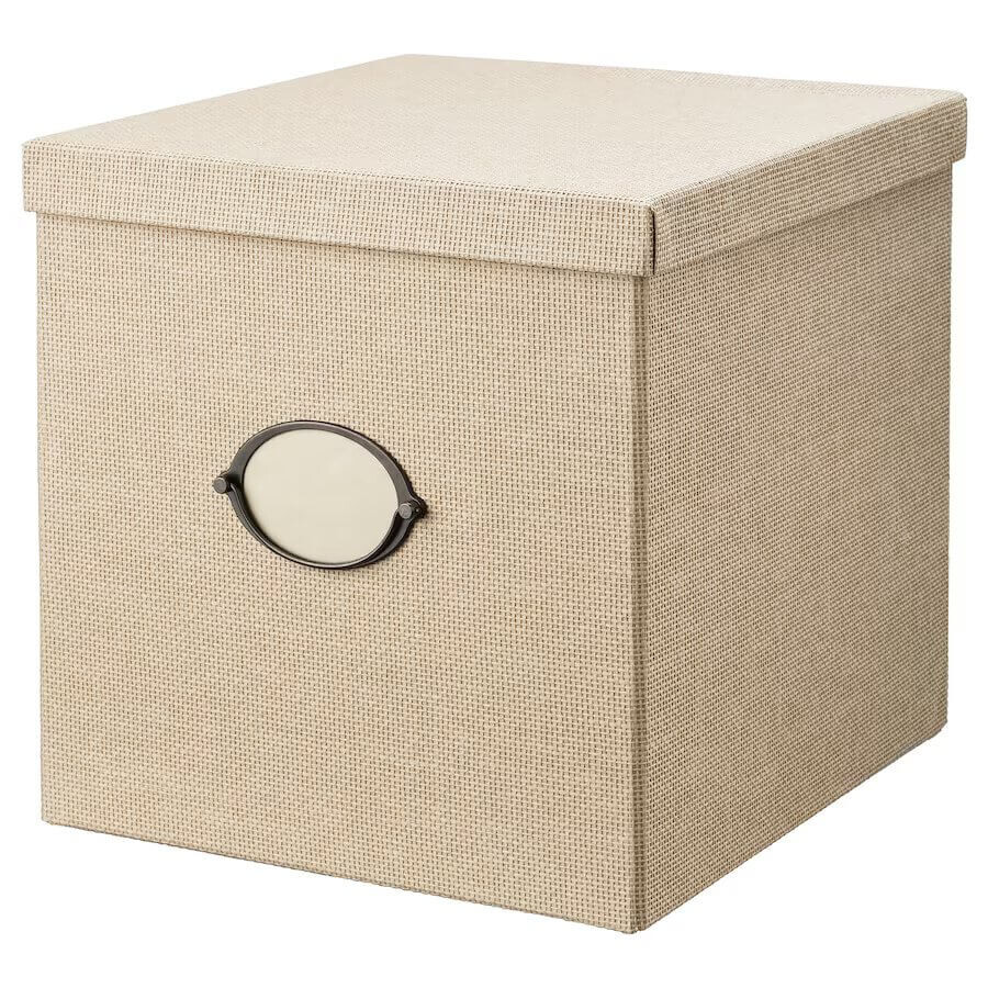 картинка Коробка с крышкой Ikea Kvarnvik 32x35, бежевый от магазина Одежда+
