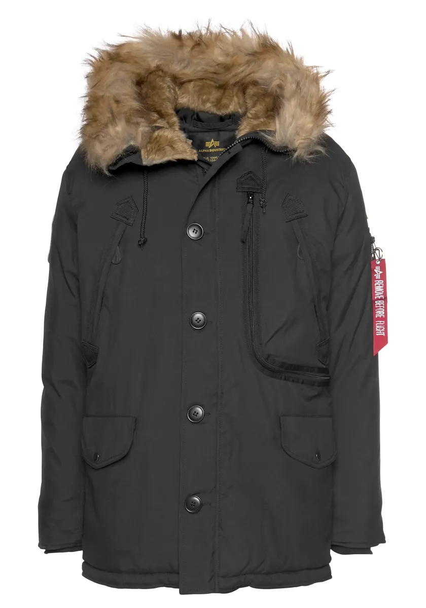 картинка Парка Alpha Industries "POLAR JACKET", с капюшоном, черный от магазина Одежда+