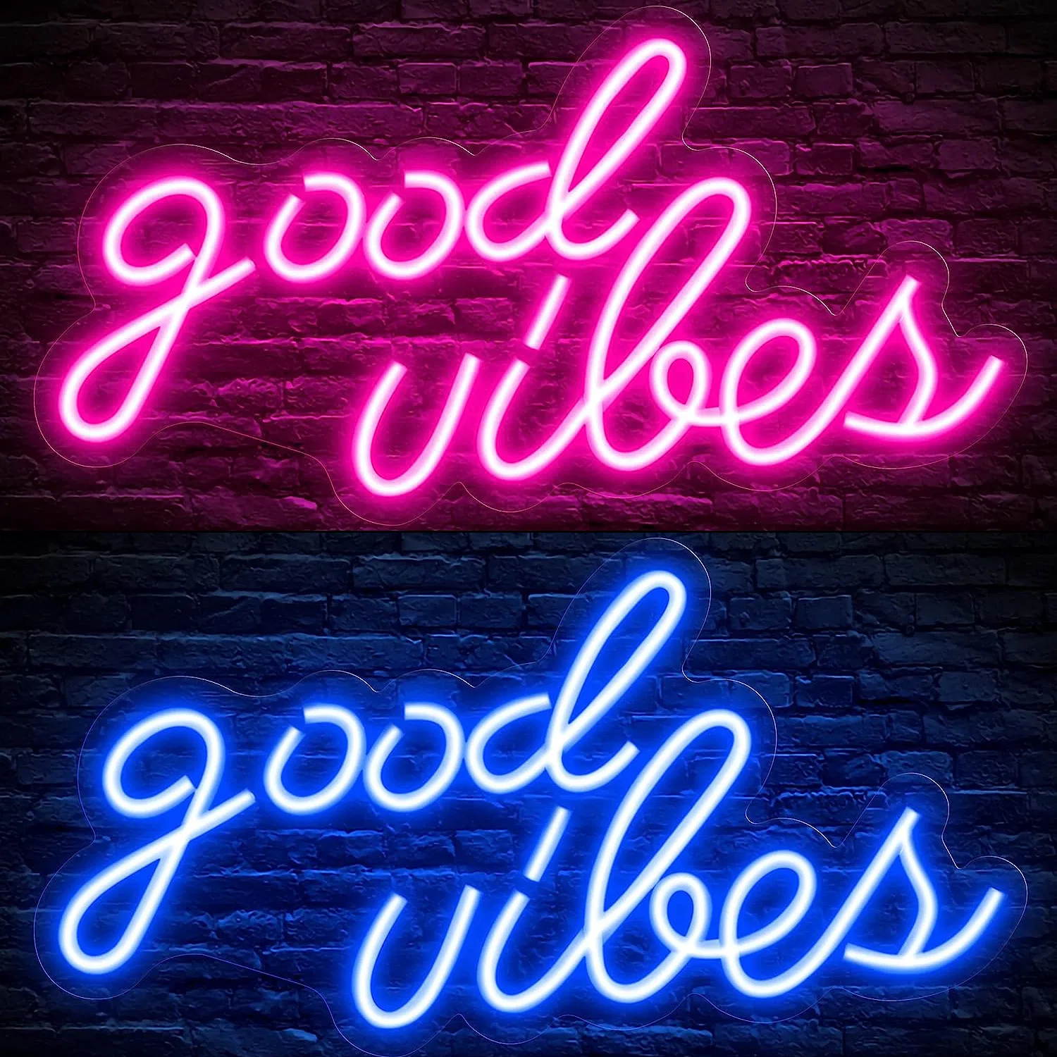 картинка Неоновая вывеска Good Vibes lapalife, Синий от магазина Одежда+