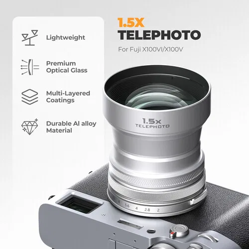 картинка Телеобъектив Freewell 1.5x для серии FUJIFILM X100 (серебристый) от магазина Одежда+