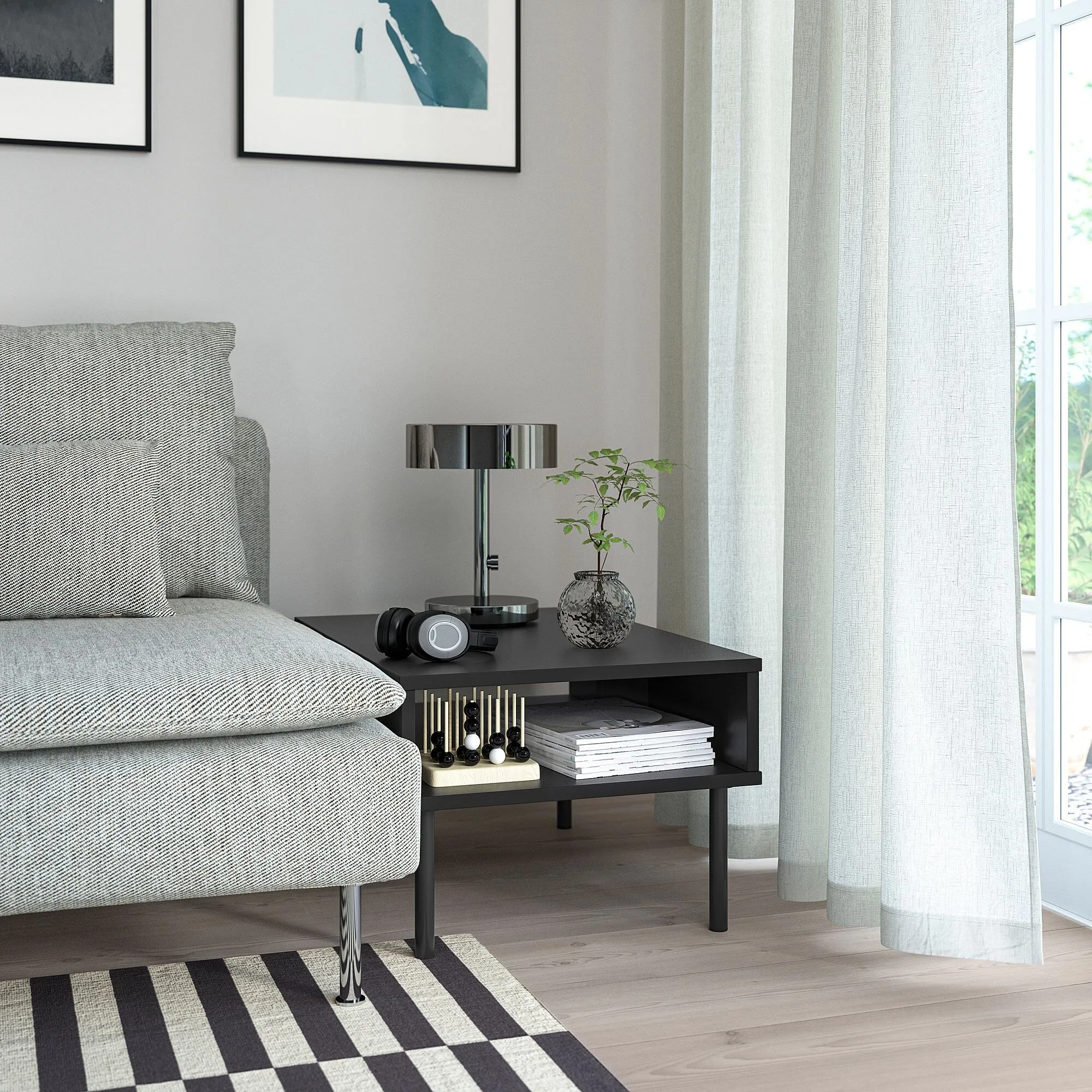 картинка Журнальный столик, антрацит, 70x50 см, TUNSTA IKEA от магазина Одежда+