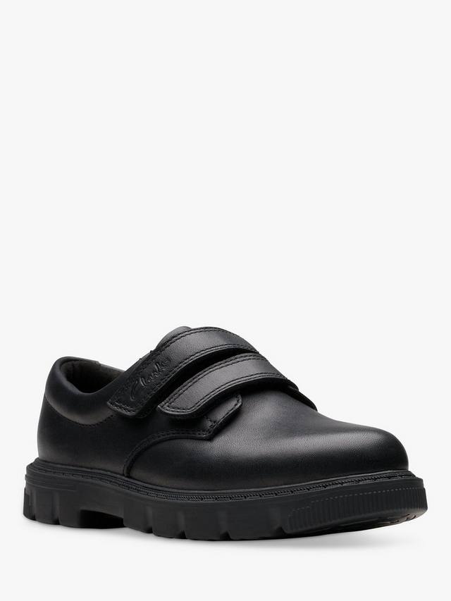 картинка Школьные ботинки Clarks Lorcam Loop Riptape, кожаные, черные от магазина Одежда+