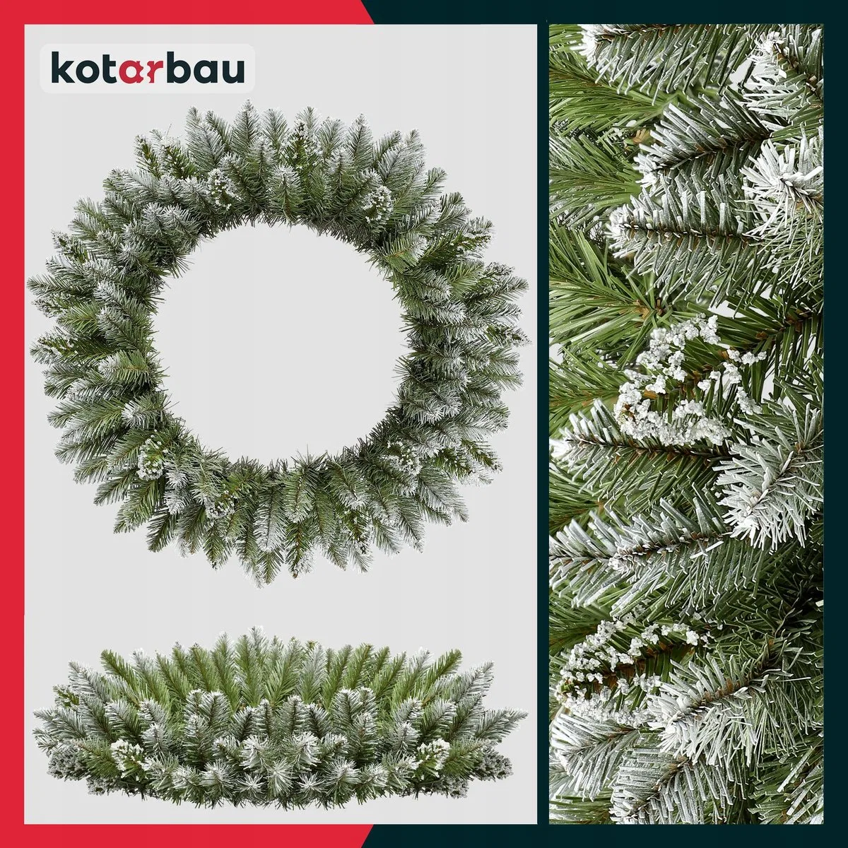 картинка Рождественский венок 60 см искусственный Kotarbau, Белый от магазина Одежда+