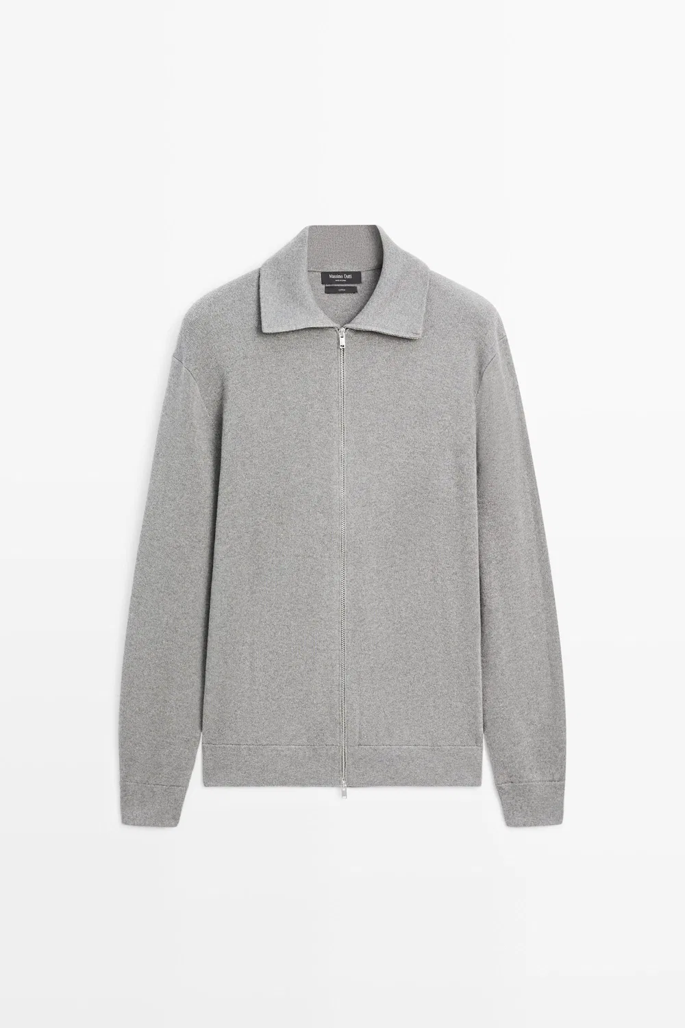 картинка Кардиган Massimo Dutti 100% Cotton Zip-Up Knit, серый от магазина Одежда+