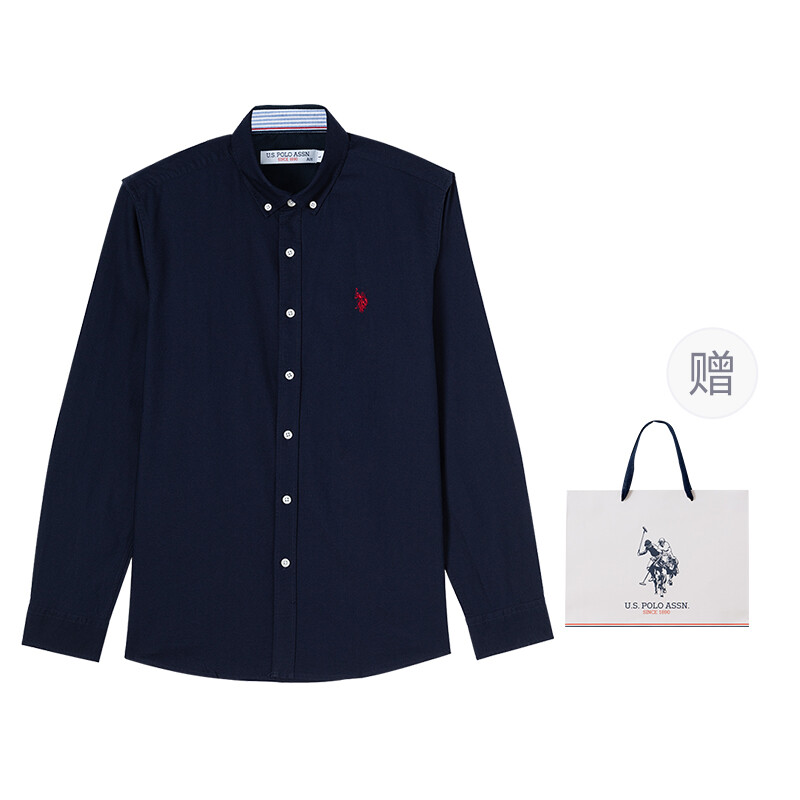 картинка Мужская рубашка U.S. Polo Assn., темно-синяя от магазина Одежда+