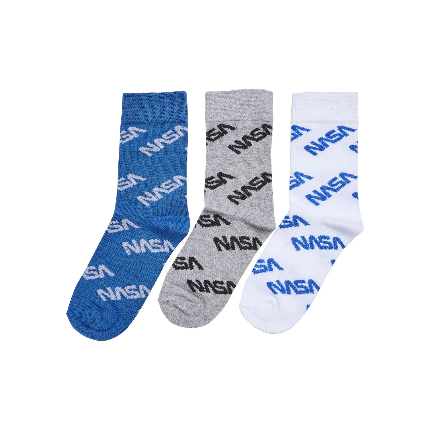 картинка Детские носки с принтом NASA MisterTee, Bright Blue/Grey/White от магазина Одежда+