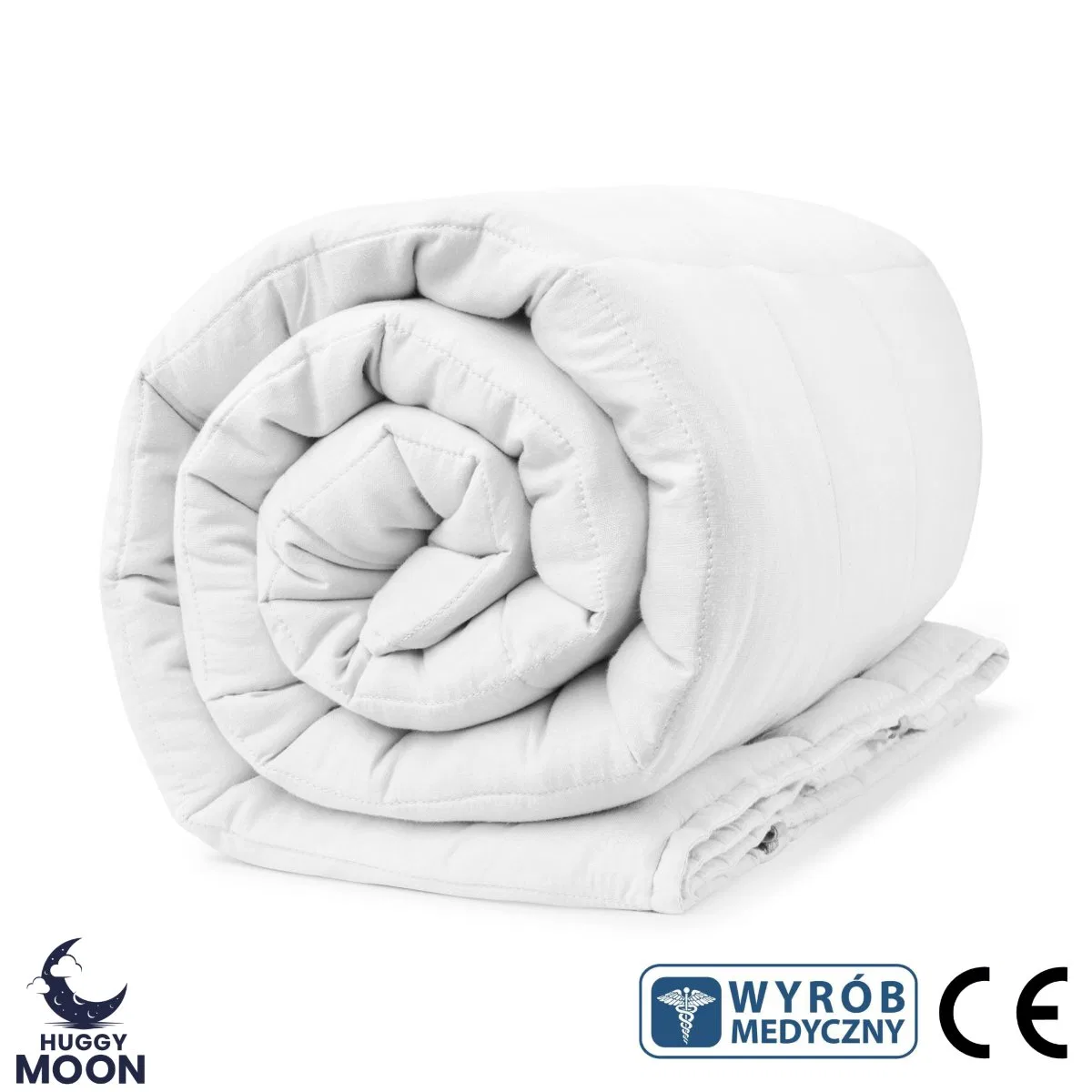 картинка Одеяло утяжеленное 135x200 см хлопковое HuggyMoon, Белый от магазина Одежда+