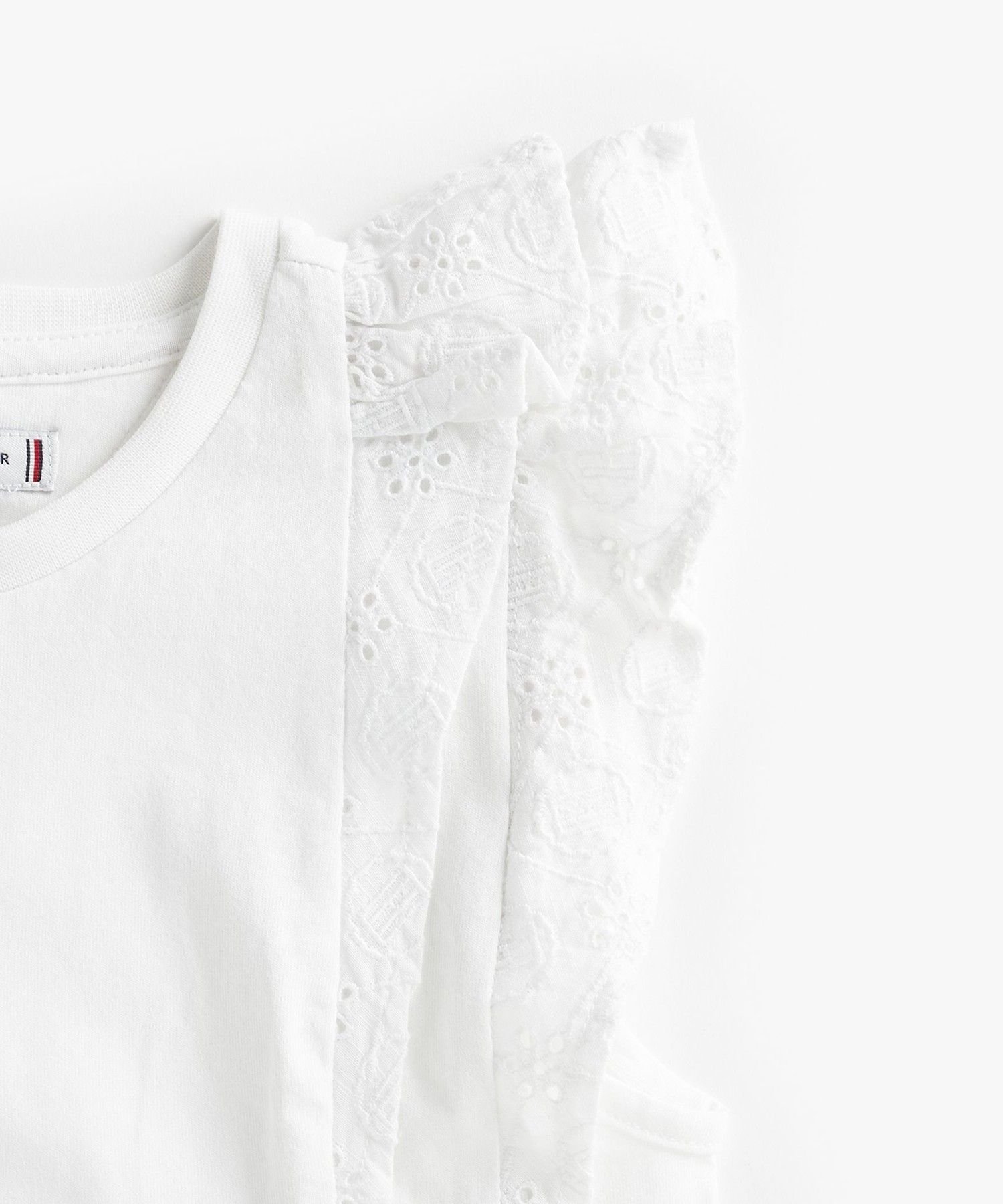 картинка Девичий топ с английской вышивкой TOMMY HILFIGER, White YBR от магазина Одежда+