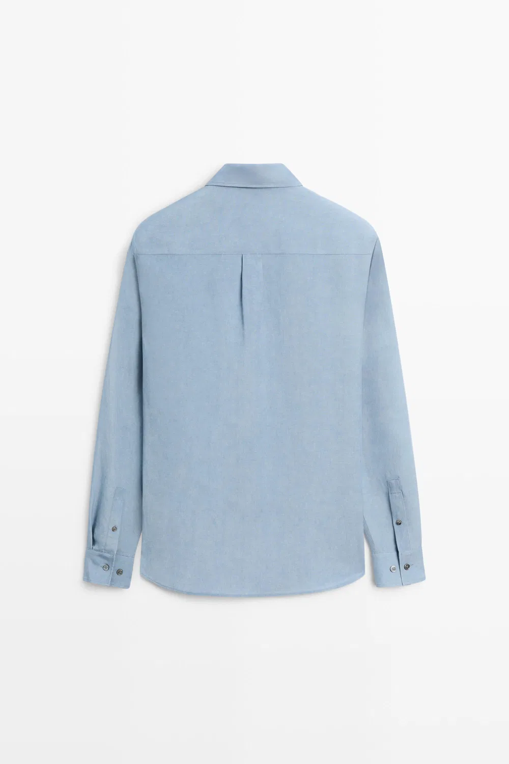 картинка Рубашка Massimo Dutti Flowing Regular Fit Lyocell-Linen, синий от магазина Одежда+