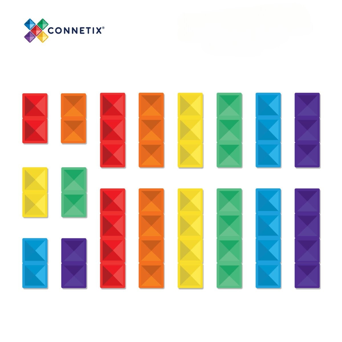 картинка Магнитные блоки Rainbow Rectangle Pack, 18 элементов Connetix от магазина Одежда+