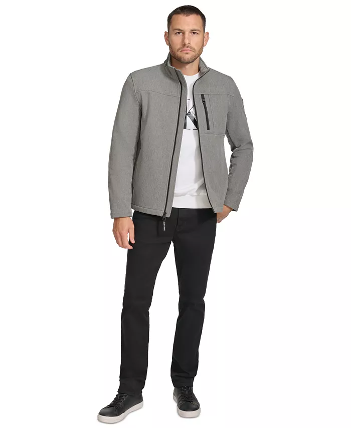 картинка Ветровка Calvin Klein Infinite Stretch Soft Shell, светло-серый от магазина Одежда+