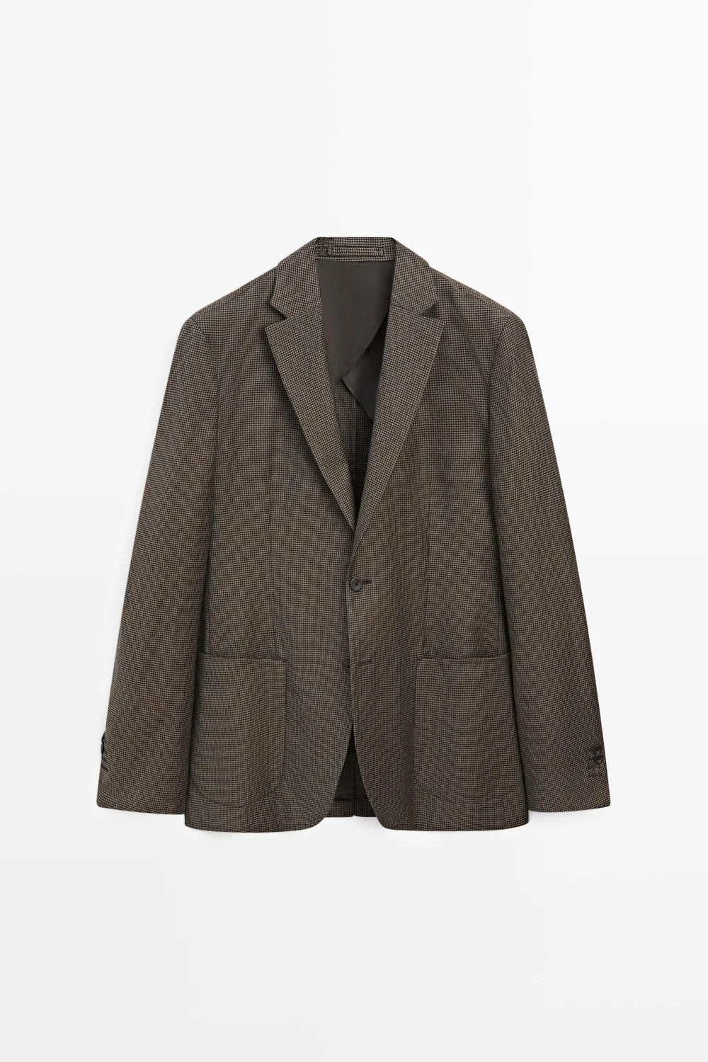 картинка Блейзер Massimo Dutti, с декоративными карманами, коричневый от магазина Одежда+