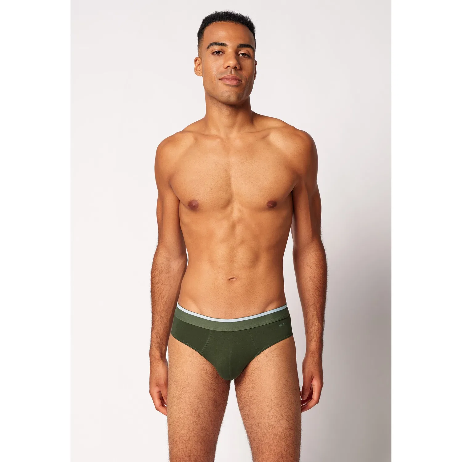 картинка Мужские трусы-слипы классические хлопковые Skiny, Olive/Blue/Black от магазина Одежда+