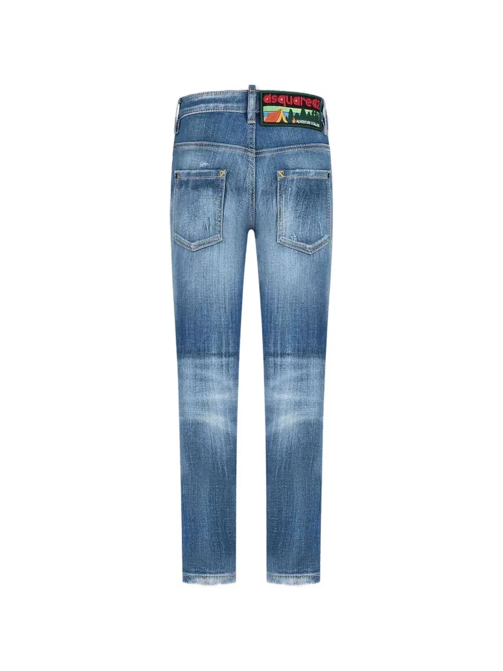 картинка Джинсы с эффектом потертости Dsquared2 Kids, синий от магазина Одежда+
