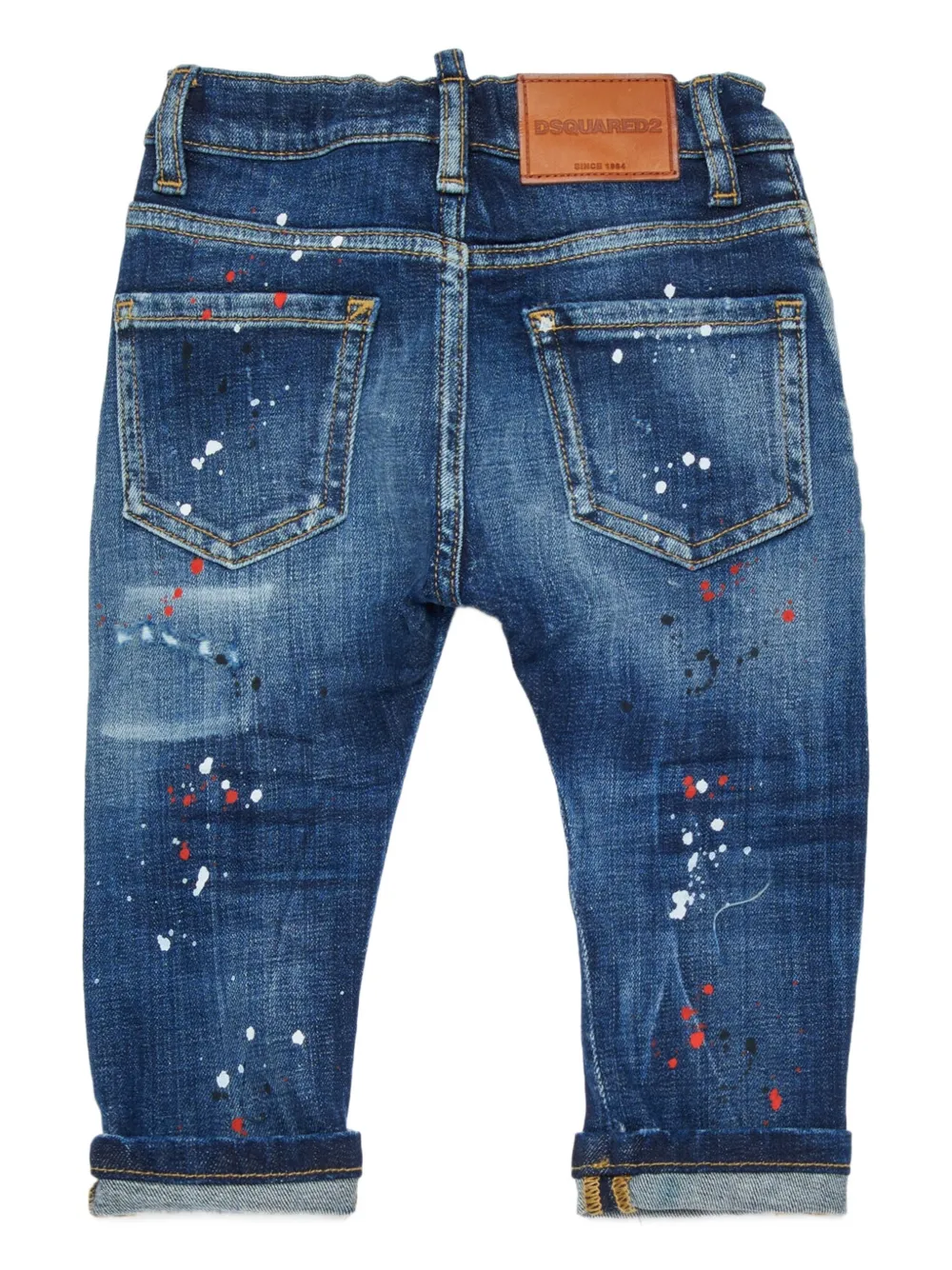 картинка Джинсы с эффектом разбрызганной краски Dsquared2 Kids, синий от магазина Одежда+
