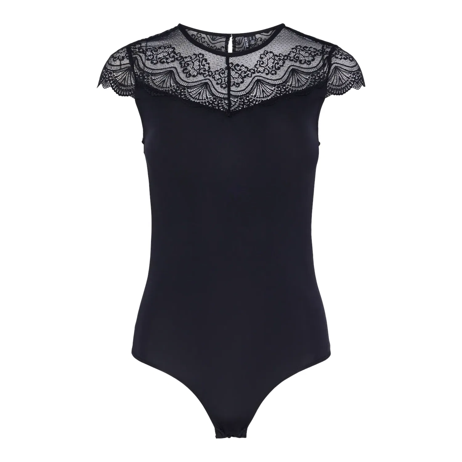 картинка Женское боди с кружевной отделкой pieces, Black от магазина Одежда+