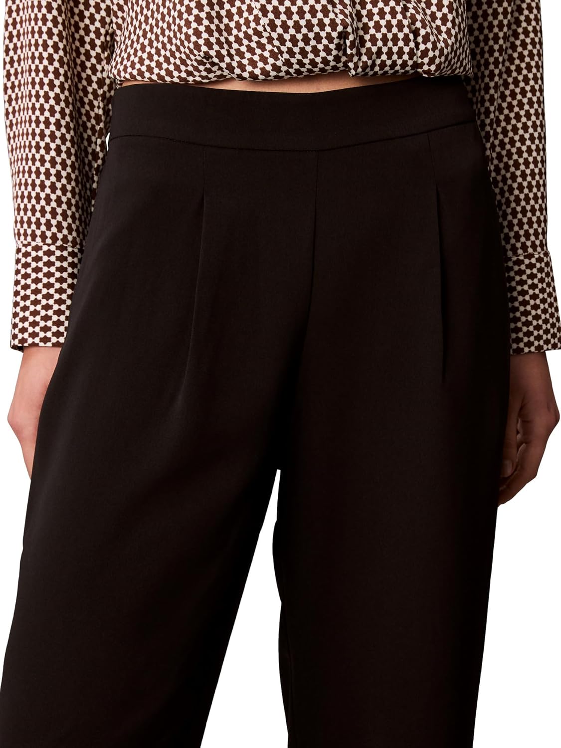 картинка Женские креповые брюки Calvin Klein Wide Leg, Black от магазина Одежда+