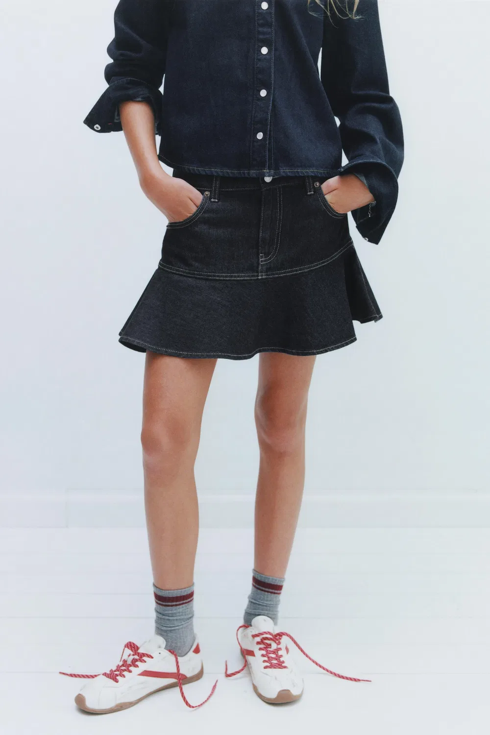 картинка Джинсовая юбка с оборками ZARA, Blue от магазина Одежда+