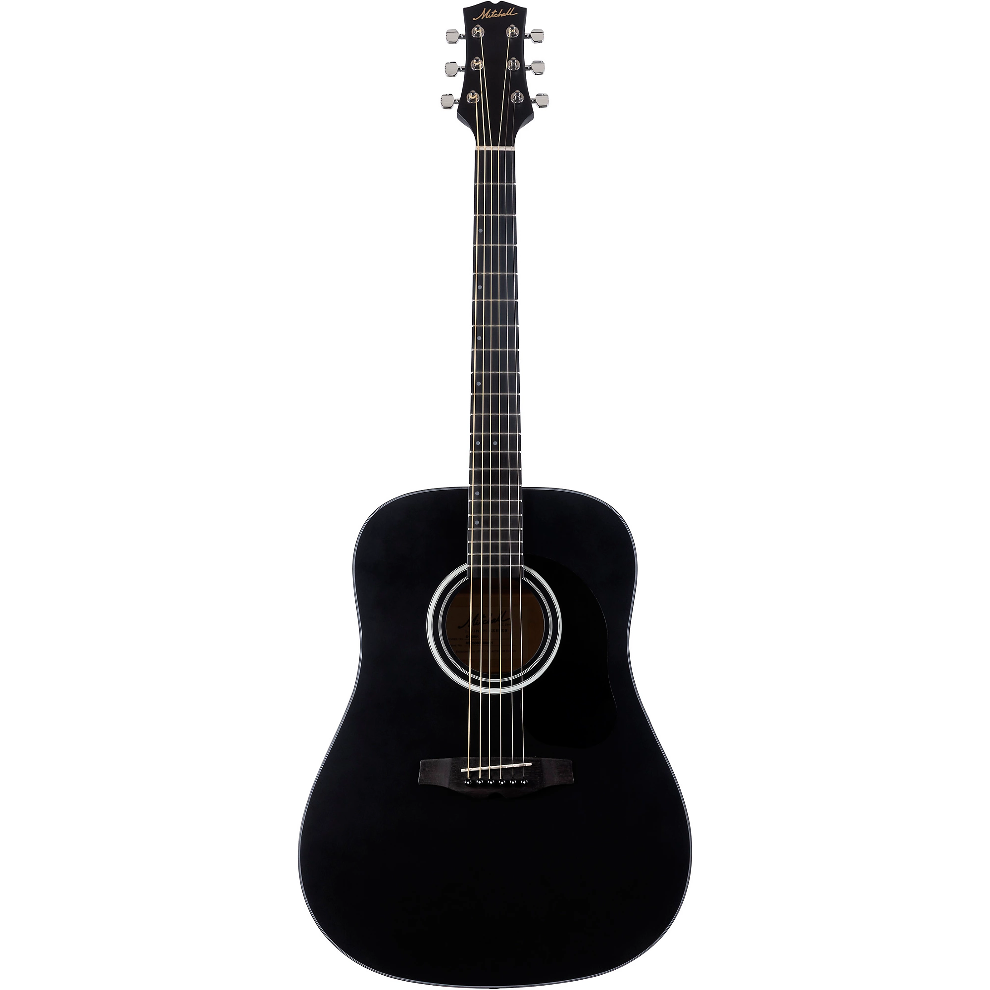 картинка Акустическая гитара Mitchell Launch D100 Dreadnought, черная от магазина Одежда+
