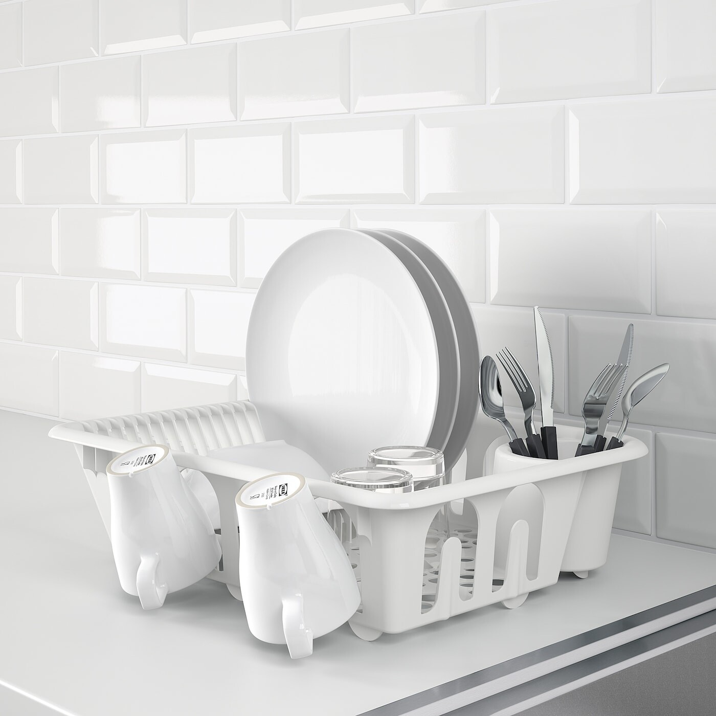 картинка FLUNDRA ФЛЮНДРА Сушилка посудная, белый IKEA от магазина Одежда+