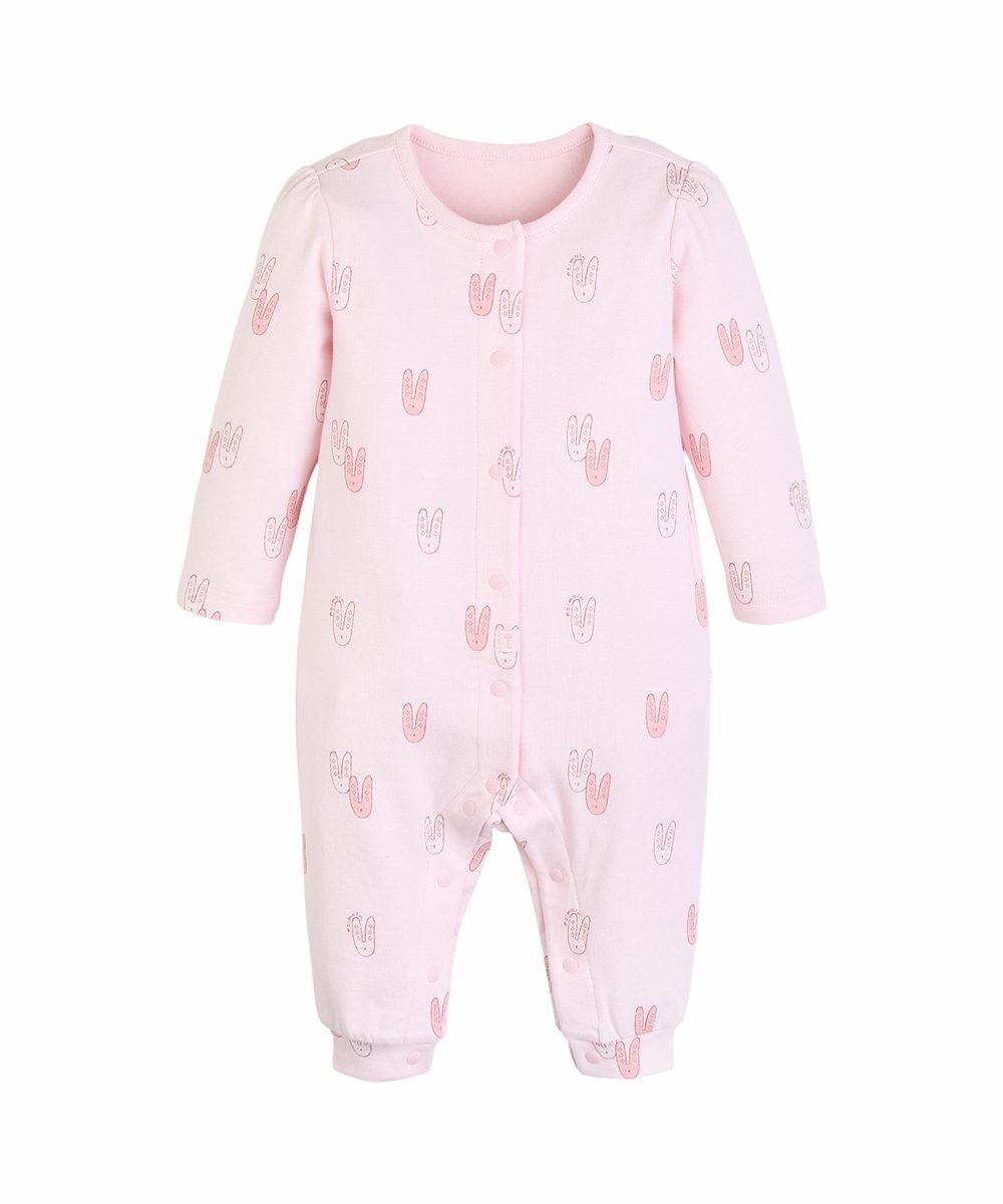 картинка Хлопковый модал, комбинезон и шапка с изображением кролика Moimoln, Pink от магазина Одежда+