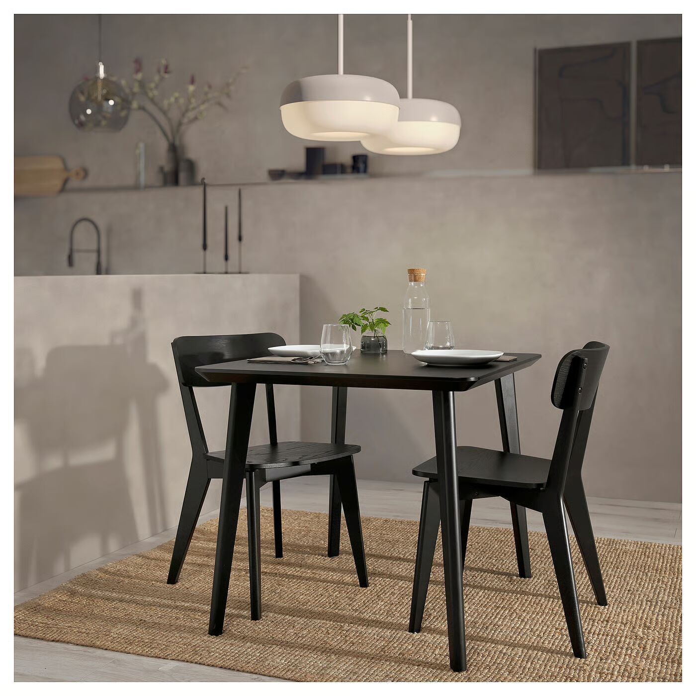 картинка Стол IKEA LISABO, 88х78, черный шпон ясеня от магазина Одежда+