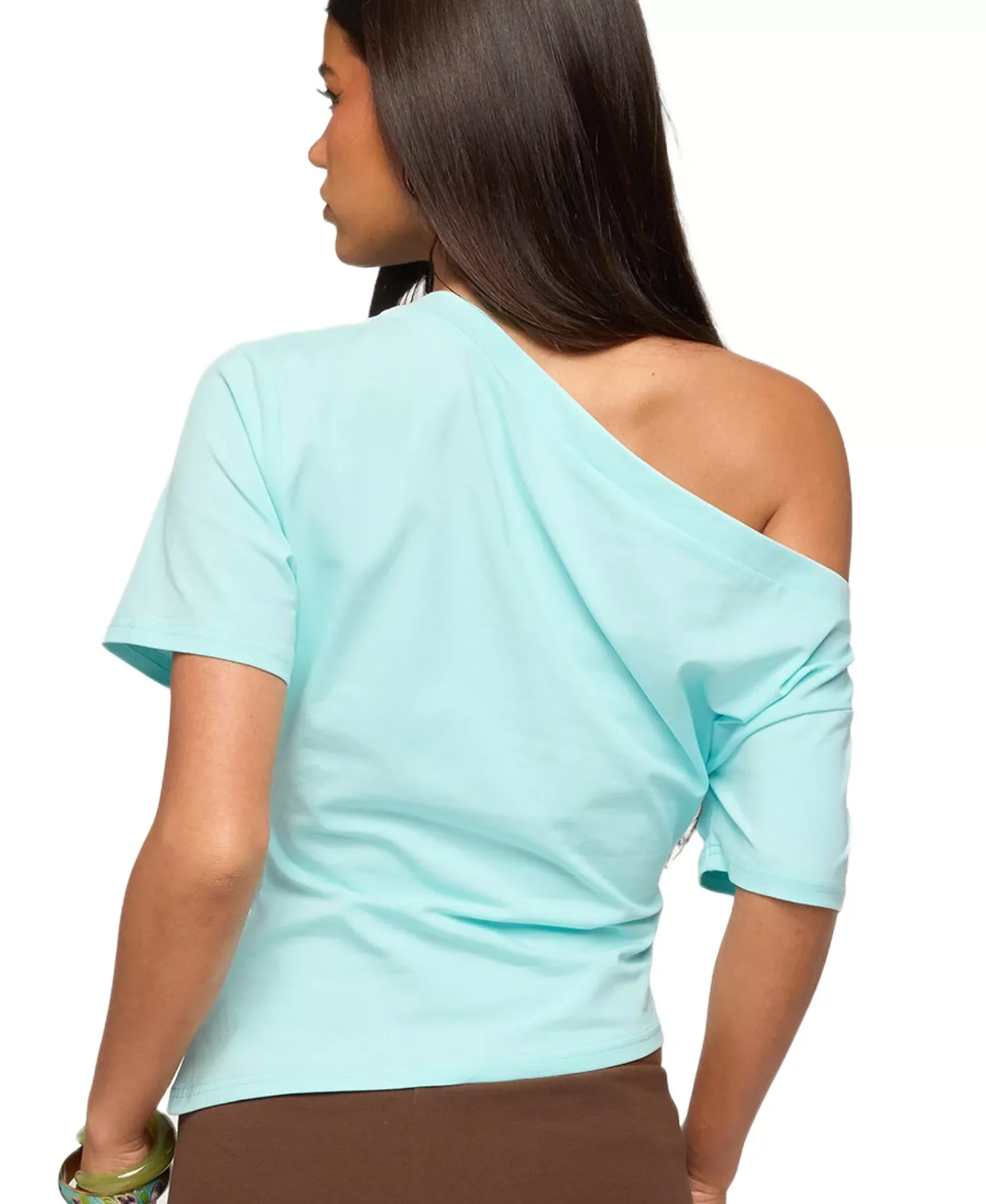 картинка Топ Edikted Mariee Asymmetric One Shoulder, аква от магазина Одежда+