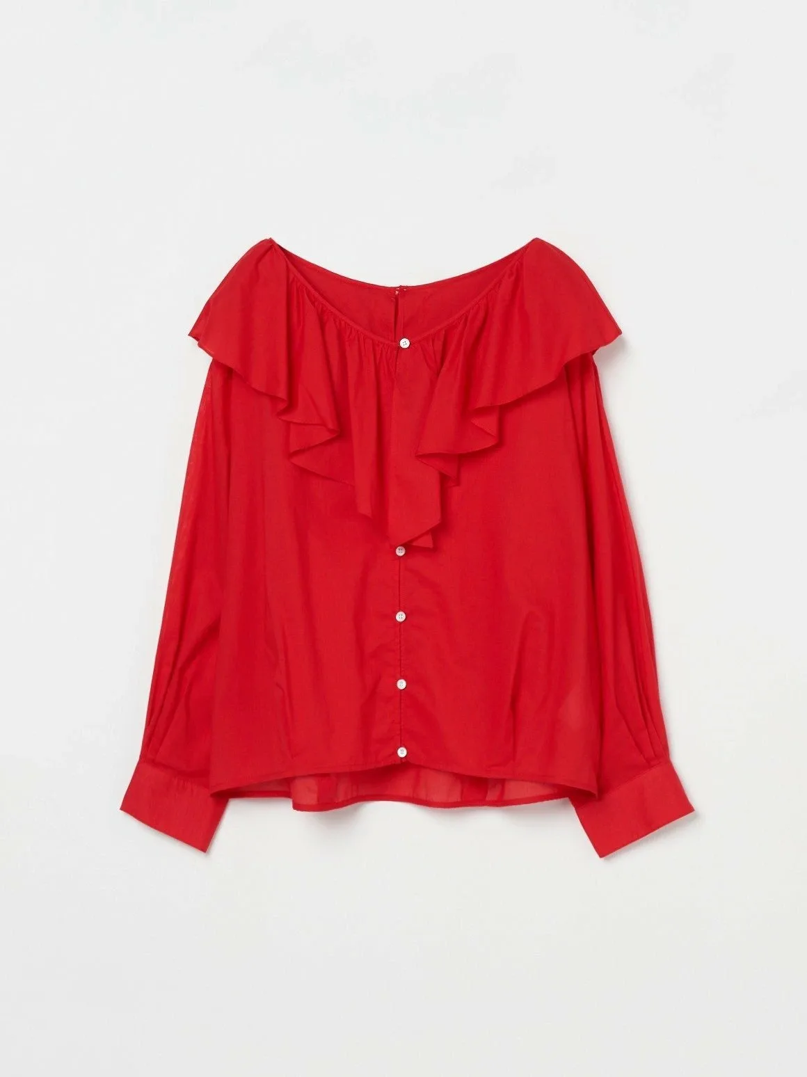 картинка Хлопковая рубашка с воротником-стойкой Three Dots, bright red от магазина Одежда+