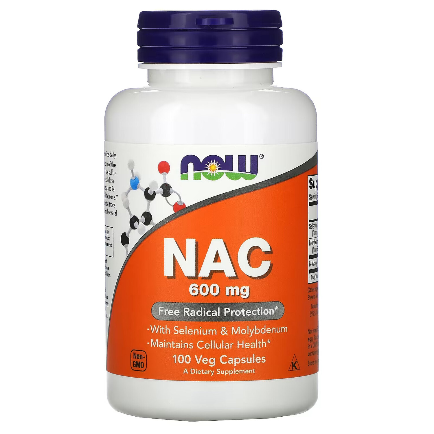 картинка N-ацетилцистеин (NAC) NOW Foods 600 мг, 100 капсул от магазина Одежда+