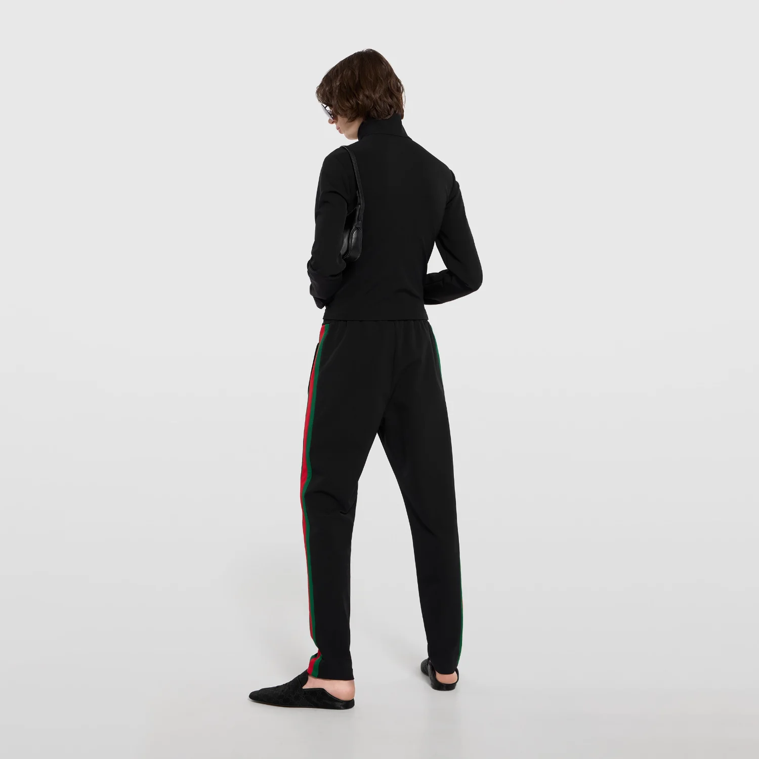 картинка Куртка Gucci Stretch Nylon Zip With Web, черный от магазина Одежда+