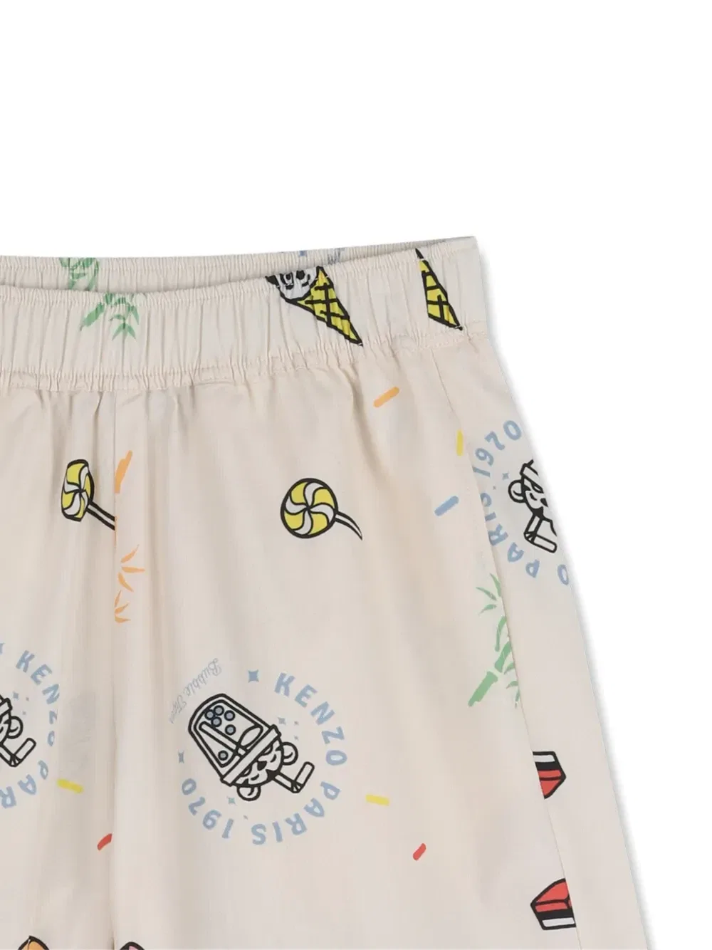 картинка Шорты-бермуды с графичным принтом Kenzo Kids, бежевый от магазина Одежда+