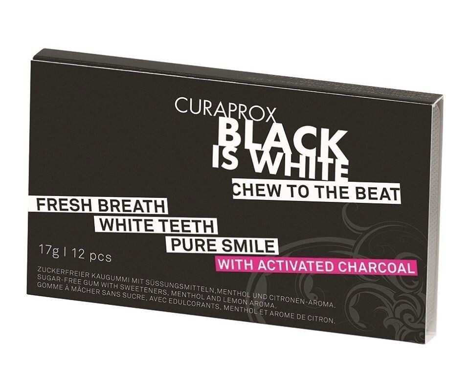картинка Curaprox Black is White жевательная резинка, 1 шт. от магазина Одежда+